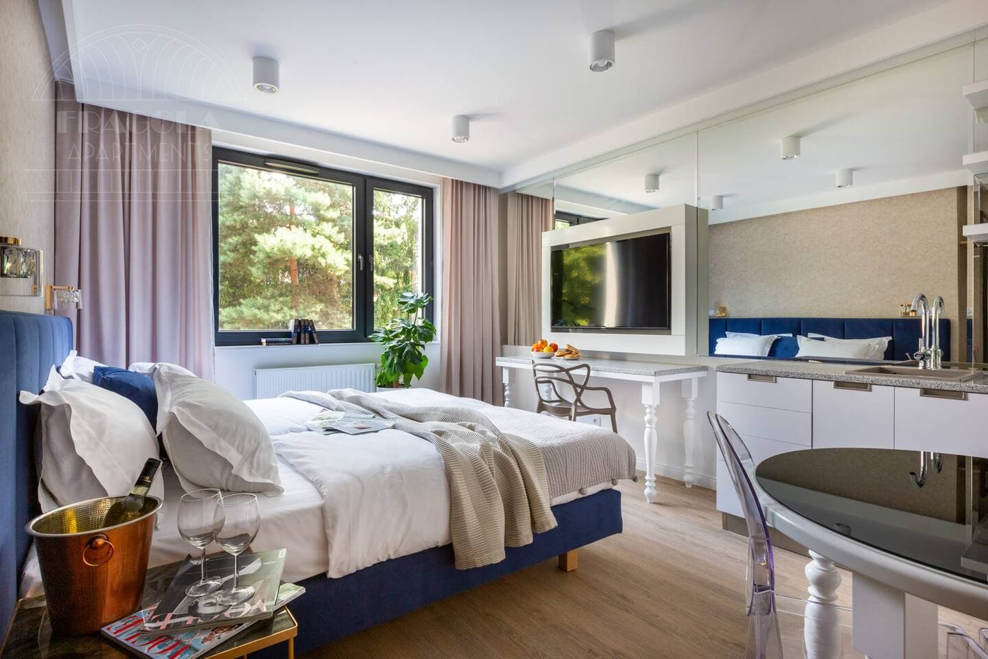 Transform your bed space into a cozy retreat with the added convenience of a TV. Whether unwinding after a long day or enjoying a lazy morning, our setup provides the perfect blend of comfort and entertainment right at your fingertips